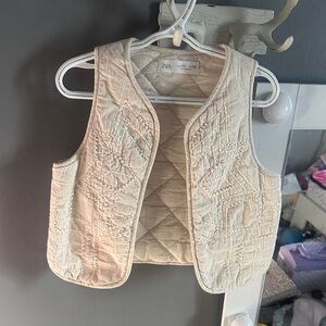 Zara Beige Textured Vest